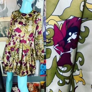 💚 NWOT RARE ANTHROPOLOGIE MOD Couture FAIRY FACE Twelve Layers silky green